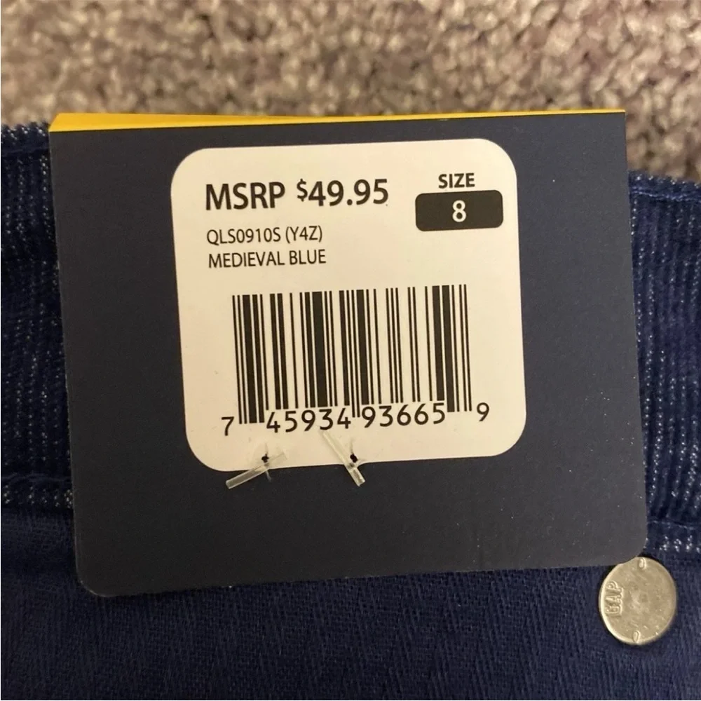 GAP Women's Corduroy Shorts 4 inch Blue Raw Edge Hem Cut Off Size 8 - NWT $49.95